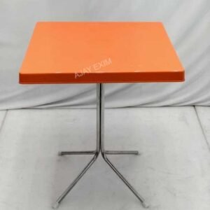 Square Shape Steel Leg Dining Table