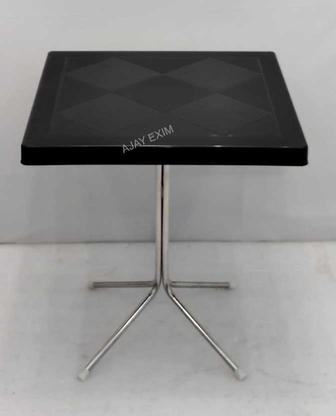 Square Shape Steel Leg Dining Table