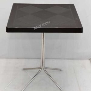 Square Shape Steel Leg Dining Table - Image 6