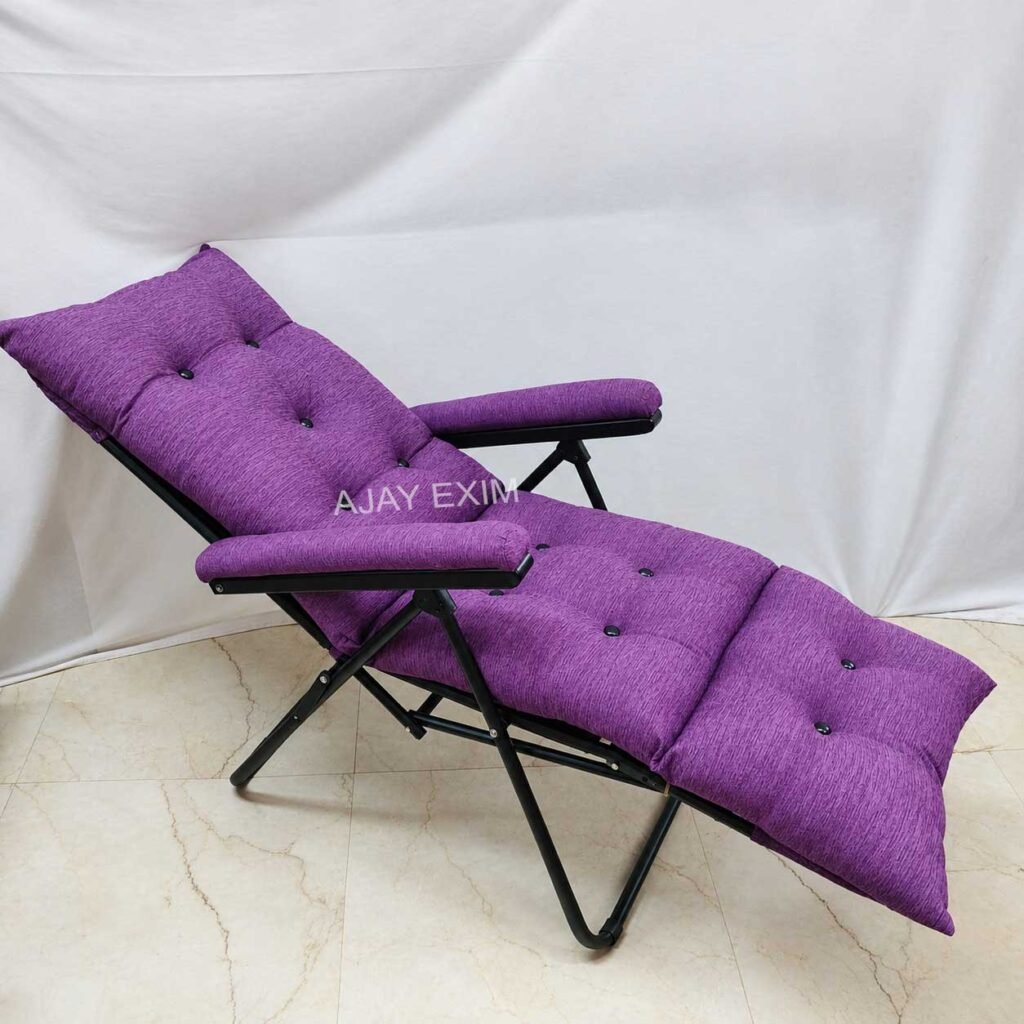 Reclining Folding Easy Chair with Footrest
