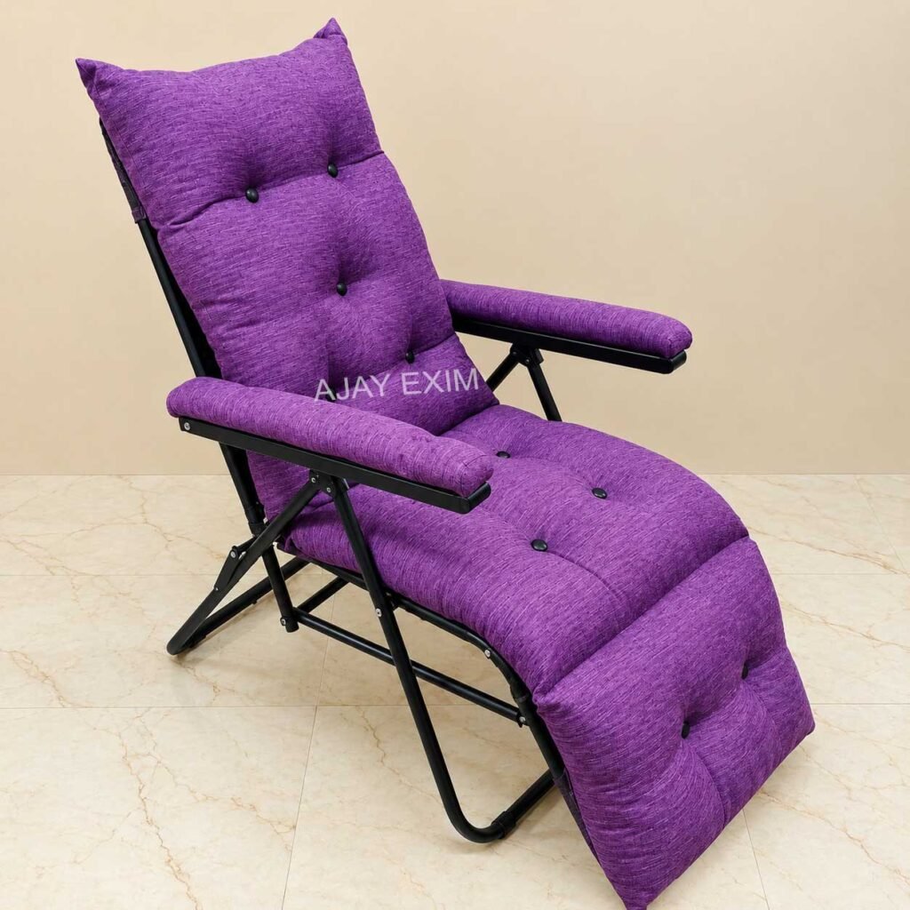 Reclining Folding Easy Chair with Footrest